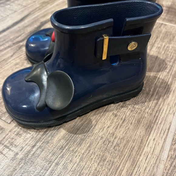 Mini Melissa Mickey and Minnie Red Bow Disney Navy Rain boots size toddler 9 - Picture 5 of 10